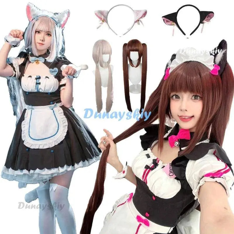 Vanilla Cosplay Costume In Stock Maid Dress Maid Outfit NEKOPARA Chocola Vanilla OVA Maid Game Uniform Cat Neko Girl Women - Tophatter Daily Deals