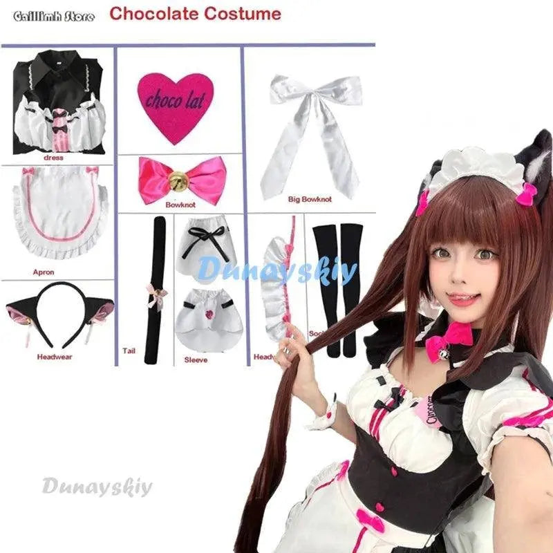 Vanilla Cosplay Costume In Stock Maid Dress Maid Outfit NEKOPARA Chocola Vanilla OVA Maid Game Uniform Cat Neko Girl Women Chocola Costume Nekopara - Tophatter Daily Deals
