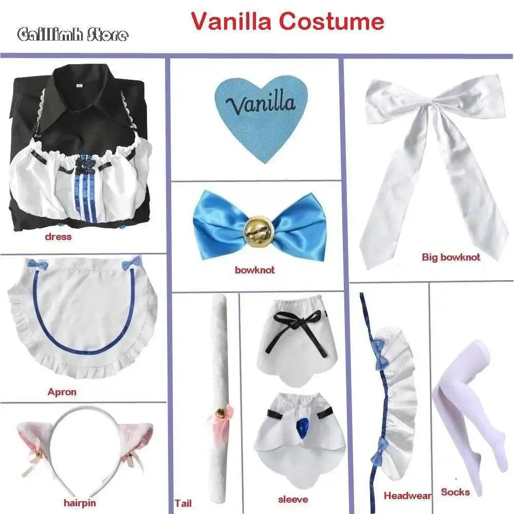 Vanilla Cosplay Costume In Stock Maid Dress Maid Outfit NEKOPARA Chocola Vanilla OVA Maid Game Uniform Cat Neko Girl Women - Tophatter Daily Deals