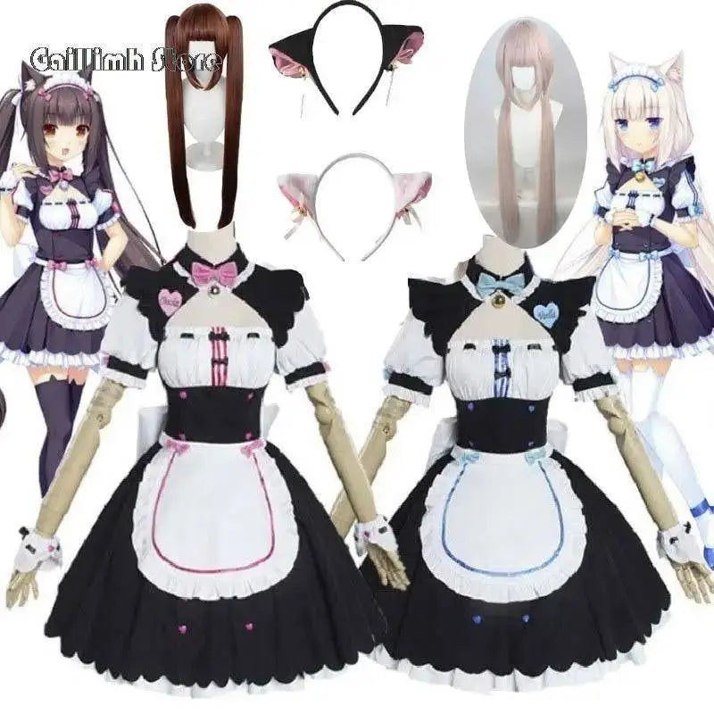 Vanilla Cosplay Costume In Stock Maid Dress Maid Outfit NEKOPARA Chocola Vanilla OVA Maid Game Uniform Cat Neko Girl Women - Tophatter Daily Deals