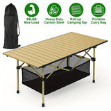Portable Folding Camping Table for 4-6 People Adjustable Height Picnic BBQ Table Outdoor Recreation - Tophatter Daily Deals