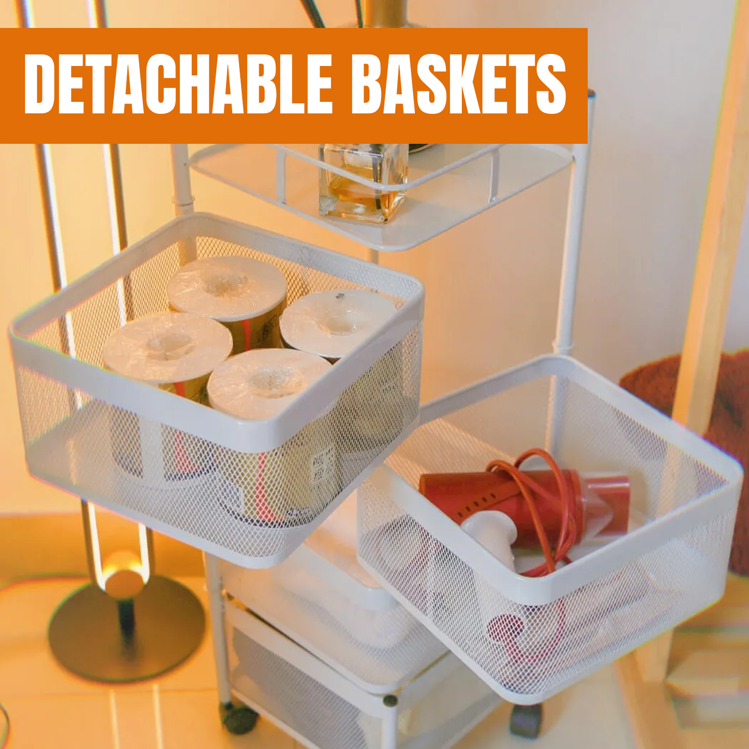 Vegetable Storage Rack – 6-Tier Metal Organizer Stand Shelf with Wheels for Kitchen or Pantry Kitchen - Tophatter Daily Deals