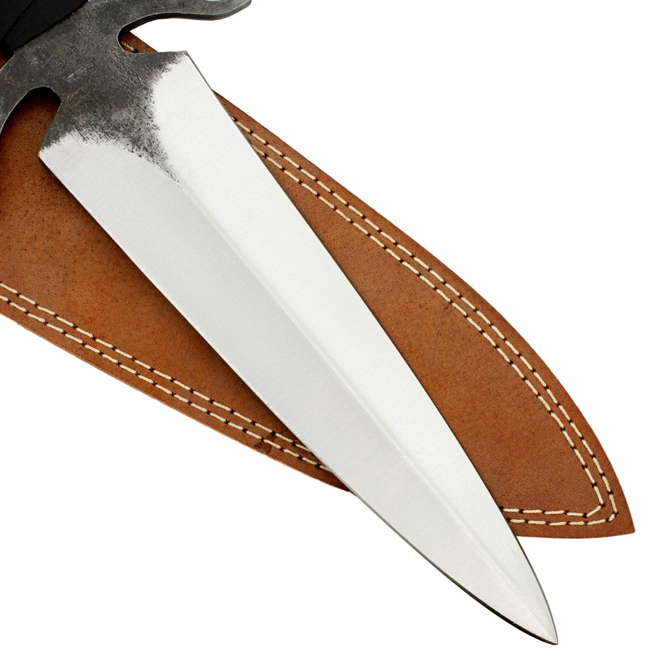 Veil of Shadows Full Tang Dual Tone Dagger with Black Leather Wrapped Handle Dagger - Tophatter Daily Deals