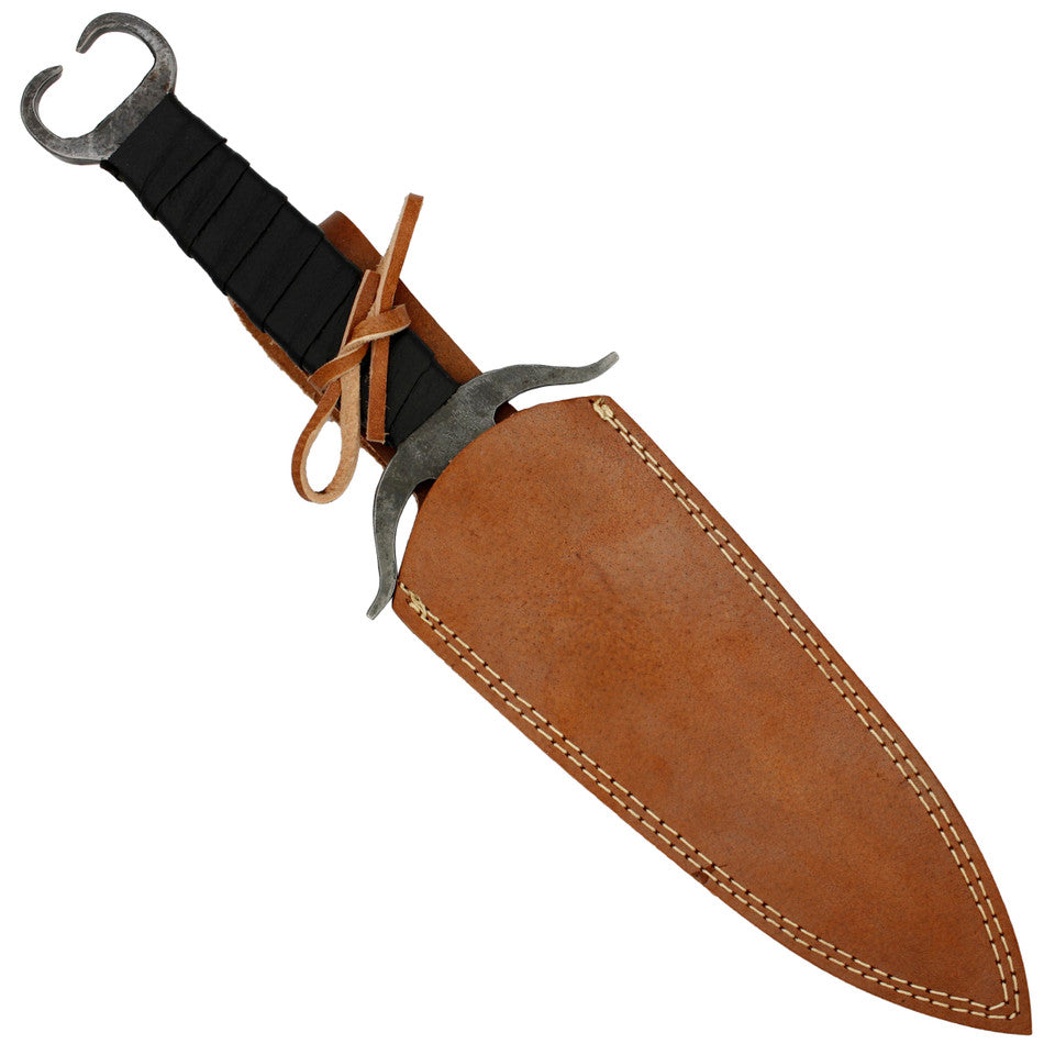 Veil of Shadows Full Tang Dual Tone Dagger with Black Leather Wrapped Handle Dagger - Tophatter Daily Deals