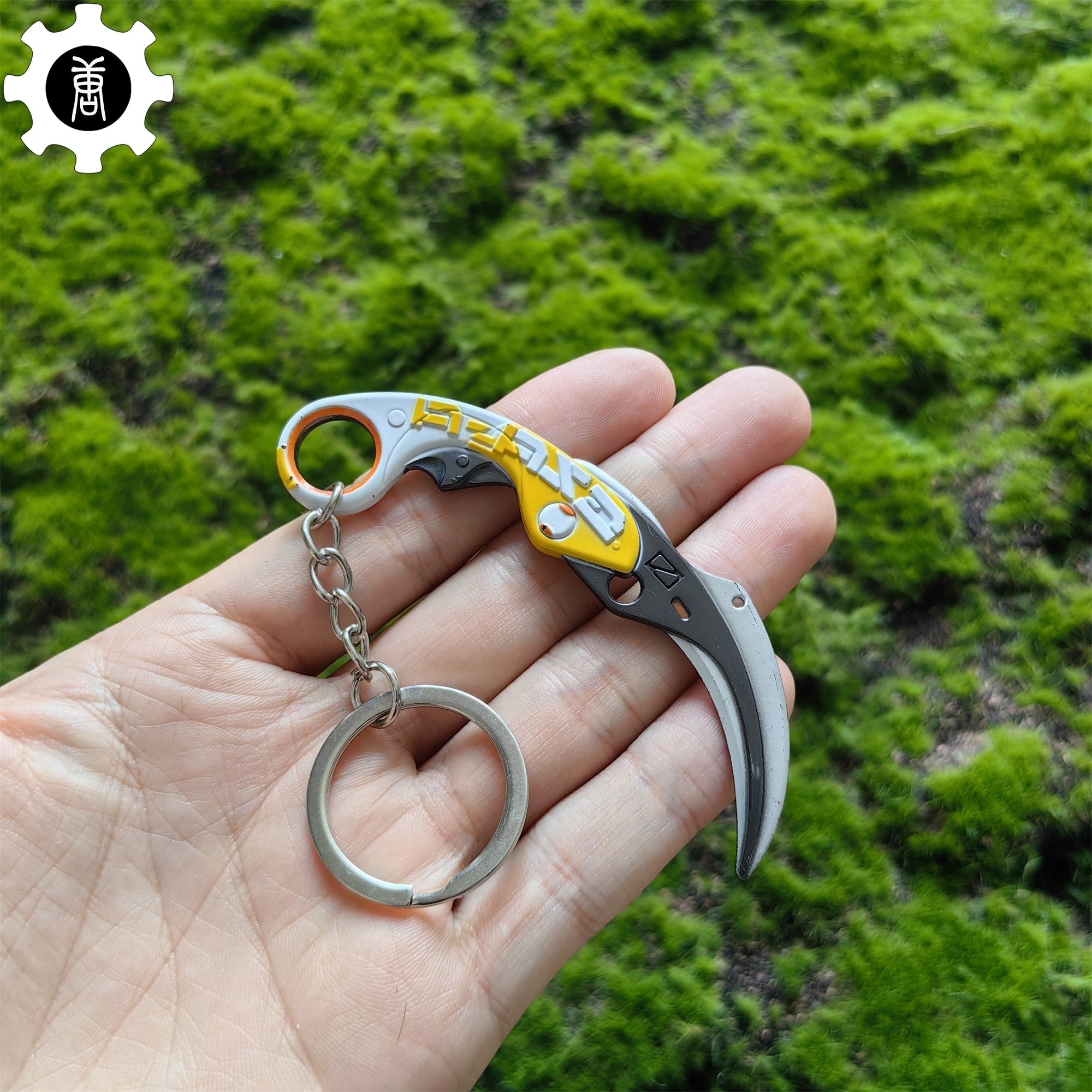 Metal Velocity Karambit Tiny Keychain Pendant Yellow - Tophatter Daily Deals