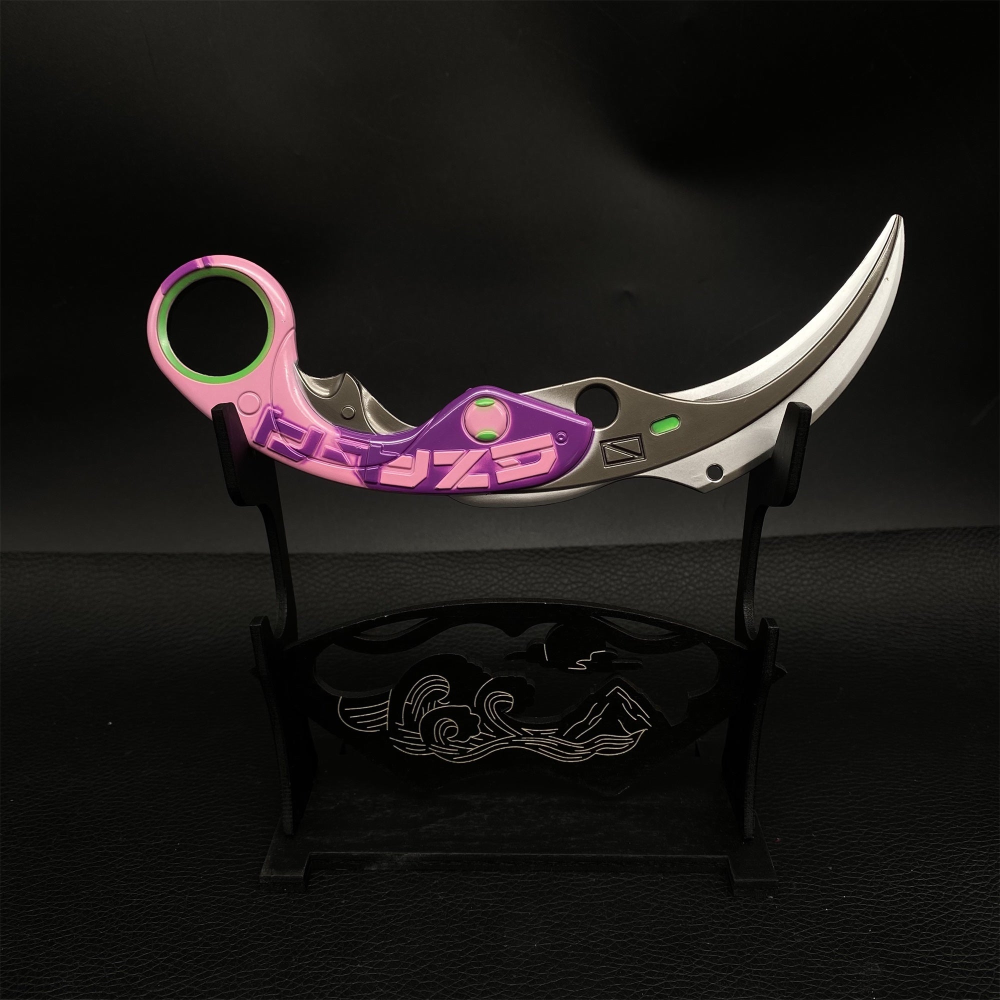 Metal Velocity Karambit Replica Blunt Blade Purple & Stand - Tophatter Daily Deals