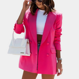 Versatile women's blazer – mid-length, premium fabric, for office or casual outings Pink Red Women's Blazers - Tophatter Daily Deals