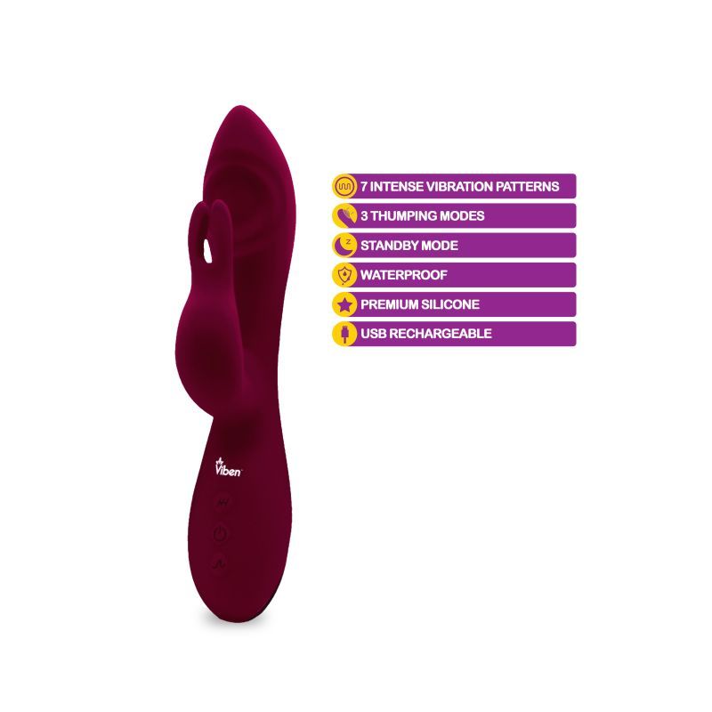 Viben Pzazz Thumping Rabbit Ruby > Vibrators > Ladies > Rabbit - Tophatter Daily Deals