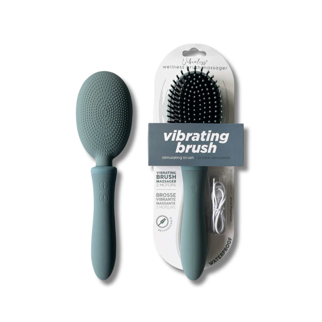 Vibraliss Luxury Vibrating Hairbrush with Dual Motor Grey Blue > Essentials > Bath & Body - Tophatter Daily Deals