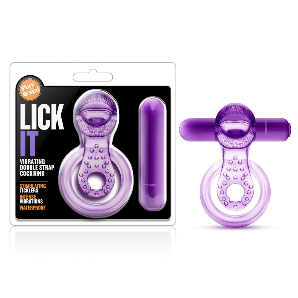 Vibrating Double Strap Cockring in Purple > Cock Ring > Vibrating - Tophatter Daily Deals