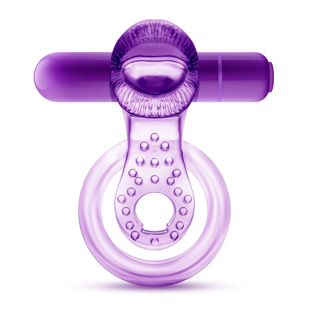 Vibrating Double Strap Cockring in Purple > Cock Ring > Vibrating - Tophatter Daily Deals