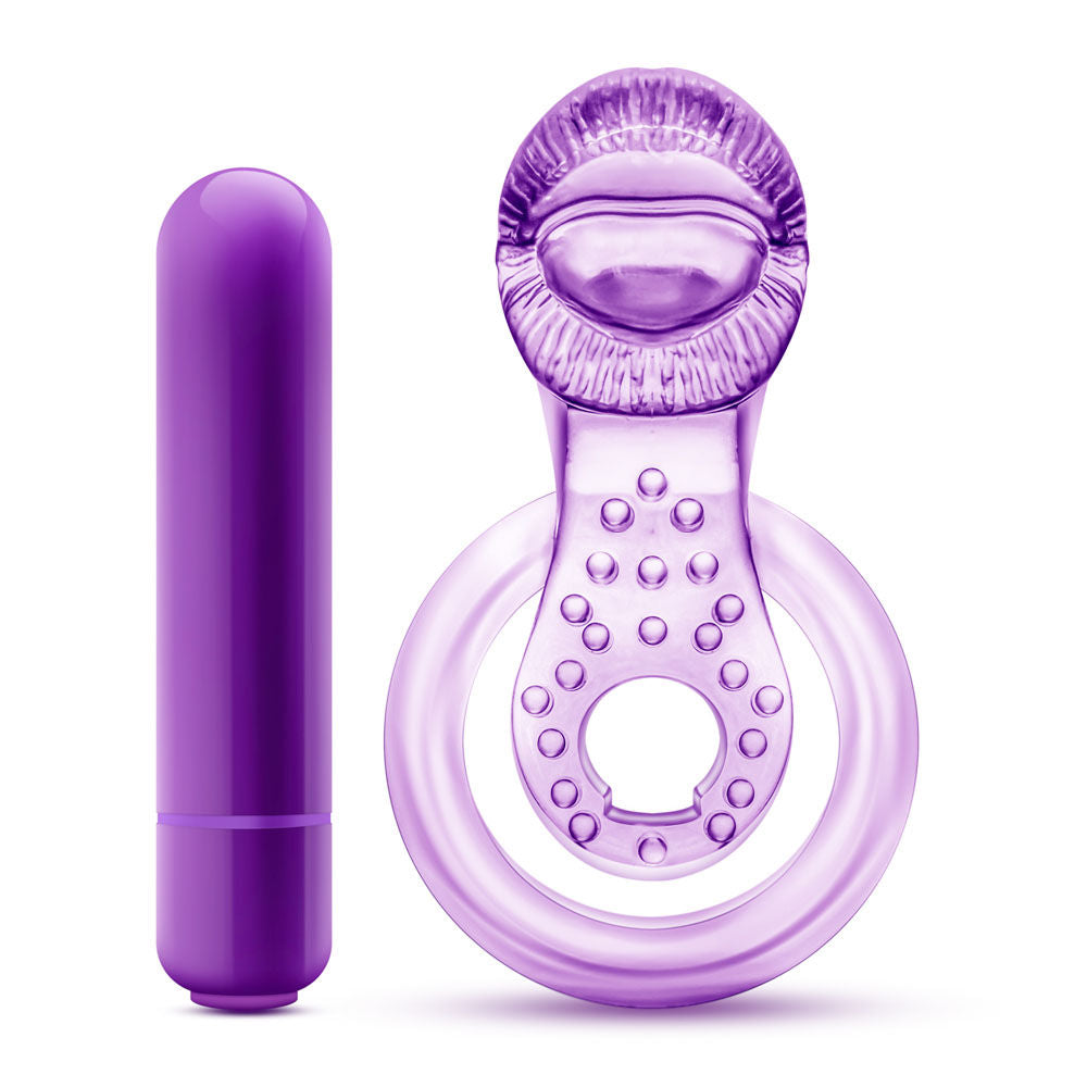 Vibrating Double Strap Cockring in Purple > Cock Ring > Vibrating - Tophatter Daily Deals