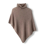 Soft Womens Wool Poncho - Turtleneck, Pointed Hem, Layering Tan One Size - Tophatter Daily Deals