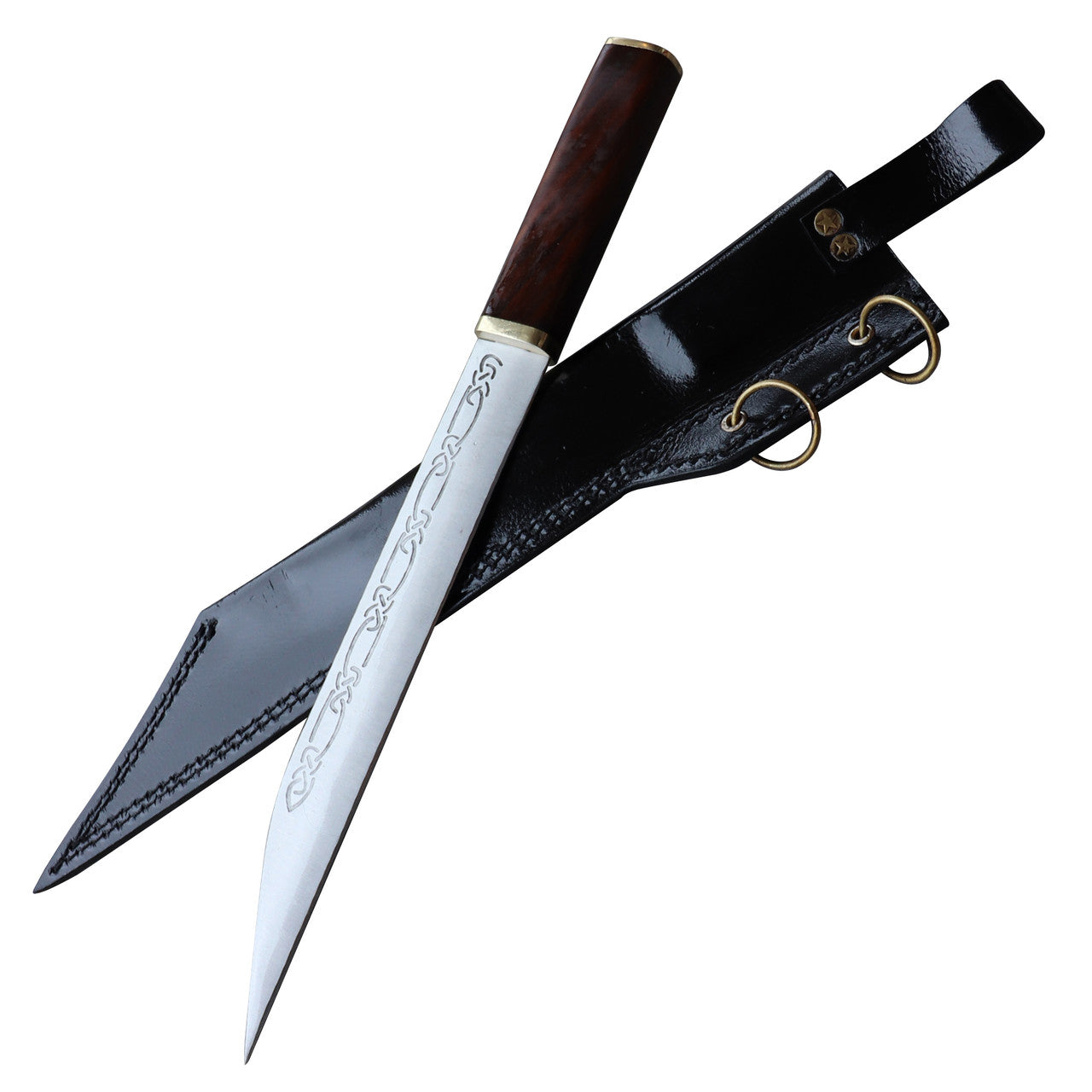 Viking Seax Dagger with Brass Accents Daggers - Tophatter Daily Deals