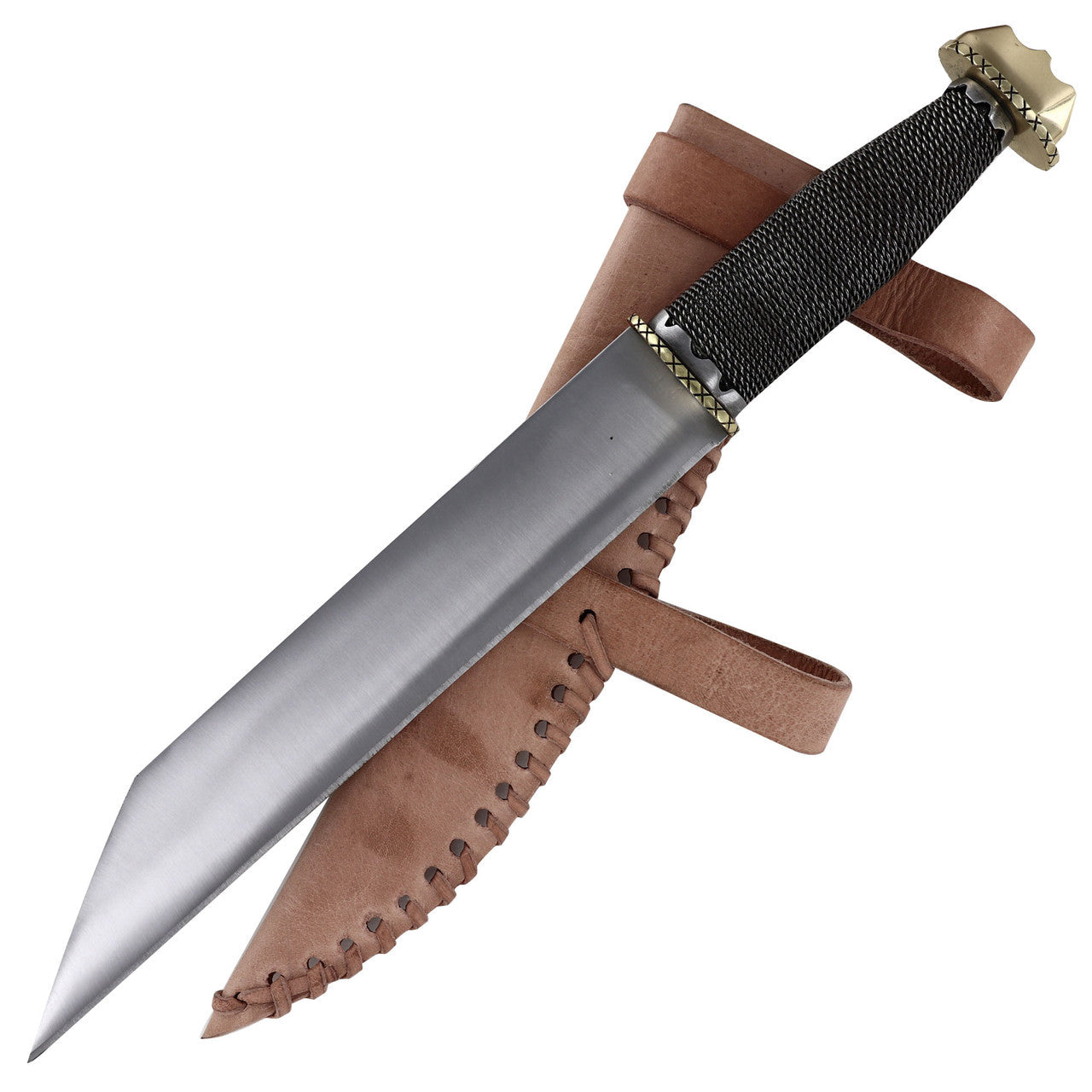 Viking Valor Handcrafted Stainless Steel Seax Knife with Wire-Wrapped Handle Knives - Tophatter Daily Deals