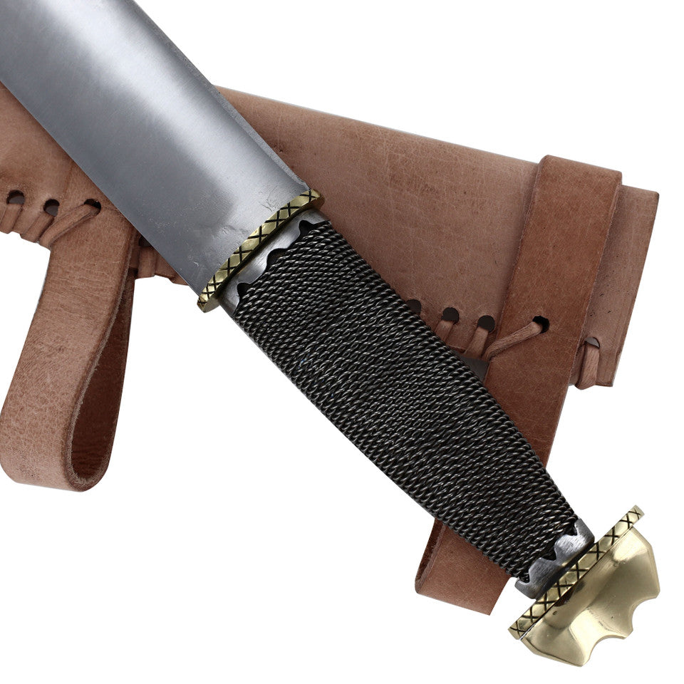 Viking Valor Handcrafted Stainless Steel Seax Knife with Wire-Wrapped Handle Knives - Tophatter Daily Deals