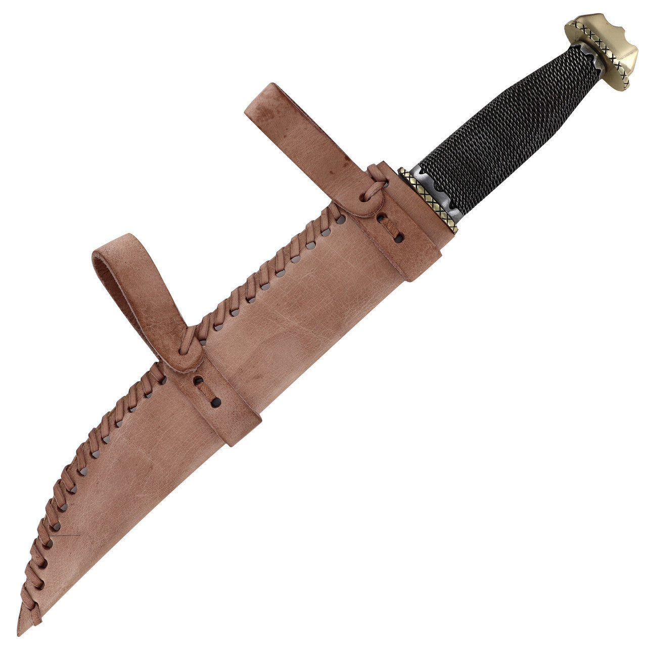 Viking Valor Handcrafted Stainless Steel Seax Knife with Wire-Wrapped Handle Knives - Tophatter Daily Deals