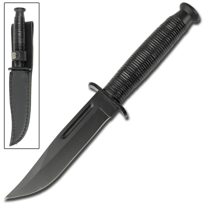 9 Inch Overall Vindicator Combat Mini Bowie Knife - Black Collectible Weapons - Tophatter Daily Deals