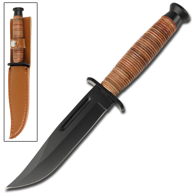 9 Inches Overall Vindicator Combat Mini Bowie Knife - Brown Collectible Weapons - Tophatter Daily Deals