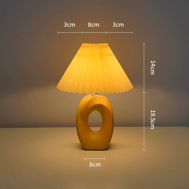 Vintage Bagel Ceramic Small Night Lamp Beige Wood Grain Night Lamp - Tophatter Daily Deals