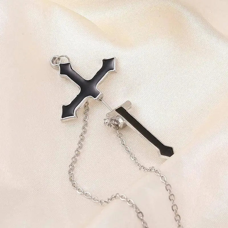 Vintage Dark Gothic Kinitial Sword Earrings For Women Men Dagger Piercing Earring Ear Jacket Punk Goth Halloween Jewelry Gift - Tophatter Daily Deals