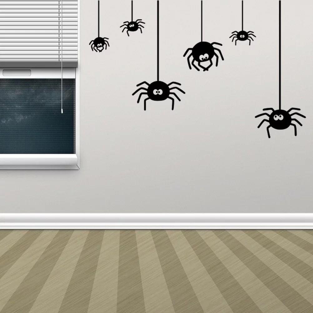 Spider for Halloween Decoration - Wall Black Vinyl Stickers Window Decorations Party Kids Apparel & Accessories - Tophatter Daily Deals