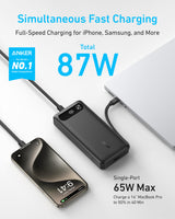 Anker Power Bank (20K, 87W, Built-In USB-C Cable) Batteries & Power Accessories - Tophatter Daily Deals