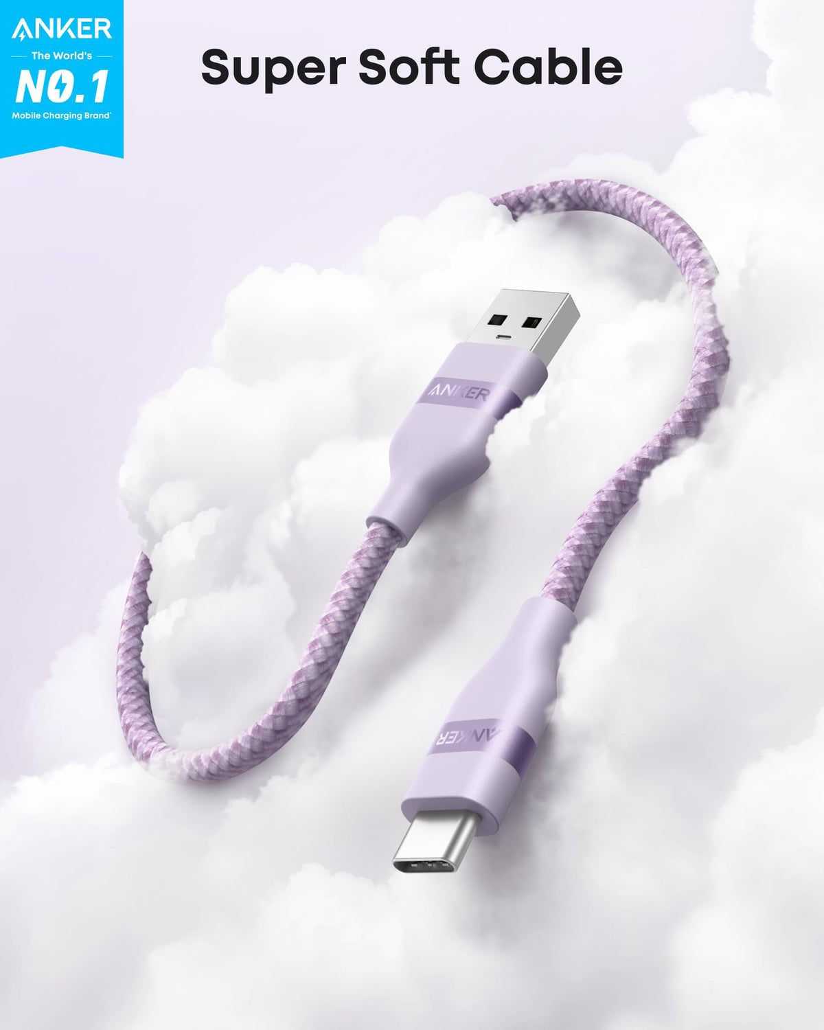 Anker USB-A to USB-C Cable (3 ft / 6 ft, Upcycled-Braided) Batteries & Power Accessories - Tophatter Daily Deals
