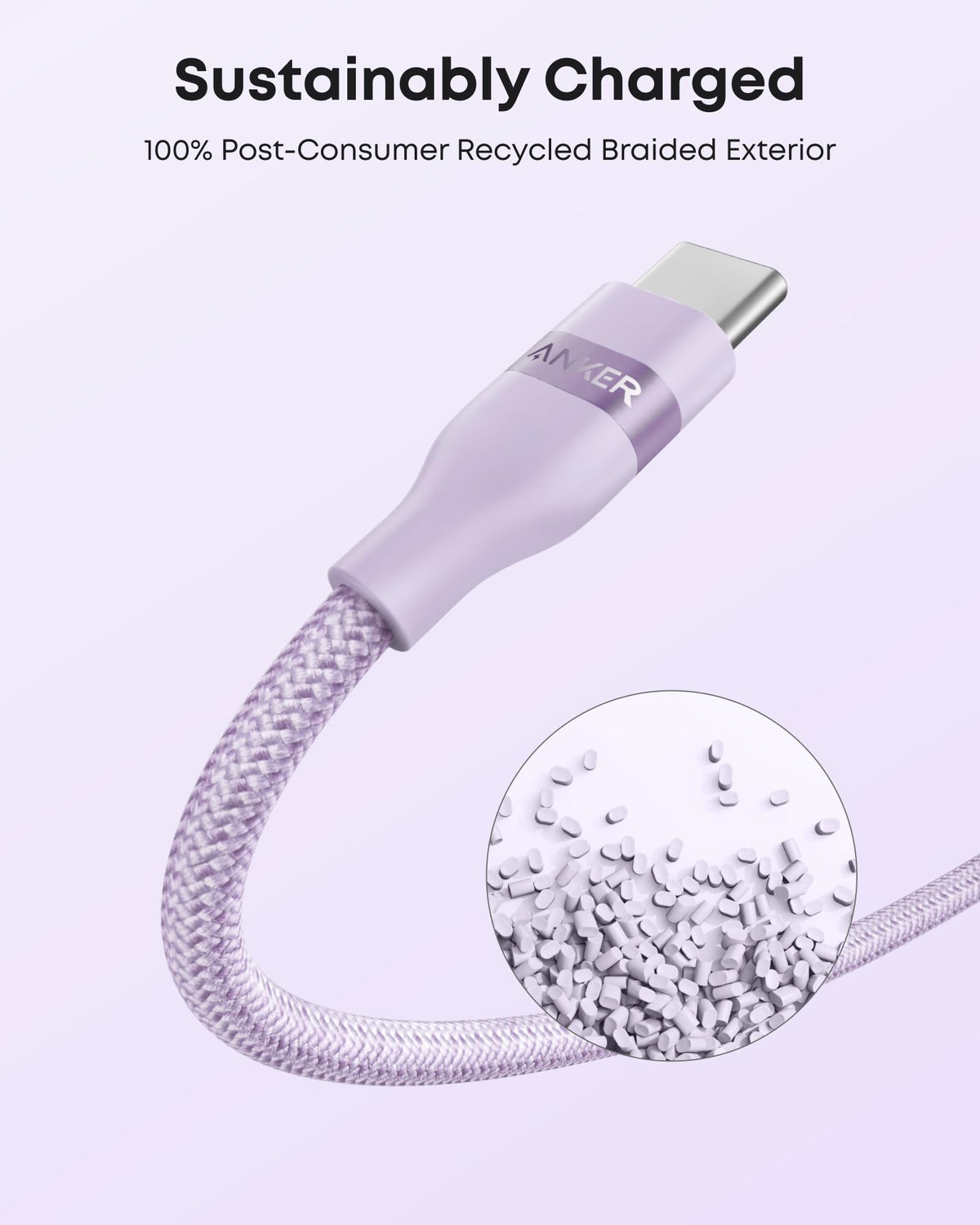 Anker USB-A to USB-C Cable (3 ft / 6 ft, Upcycled-Braided) Batteries & Power Accessories - Tophatter Daily Deals