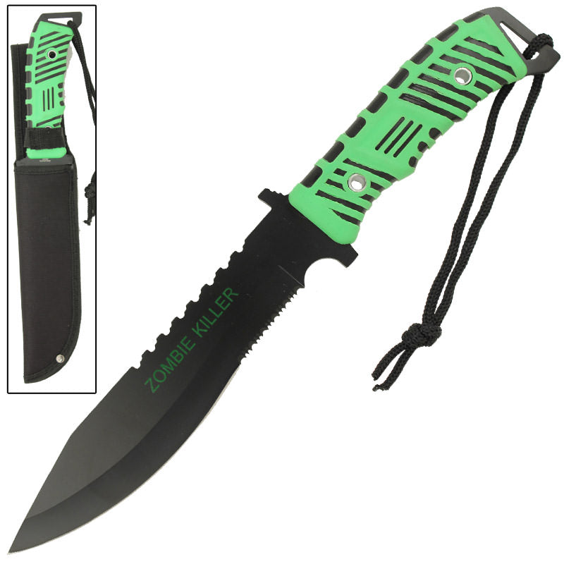 Full Tang Zombie Killer Survival Knife With Sheath - TOPHATTER'S ARMORY DEALS Collectible Weapons - Tophatter Daily Deals