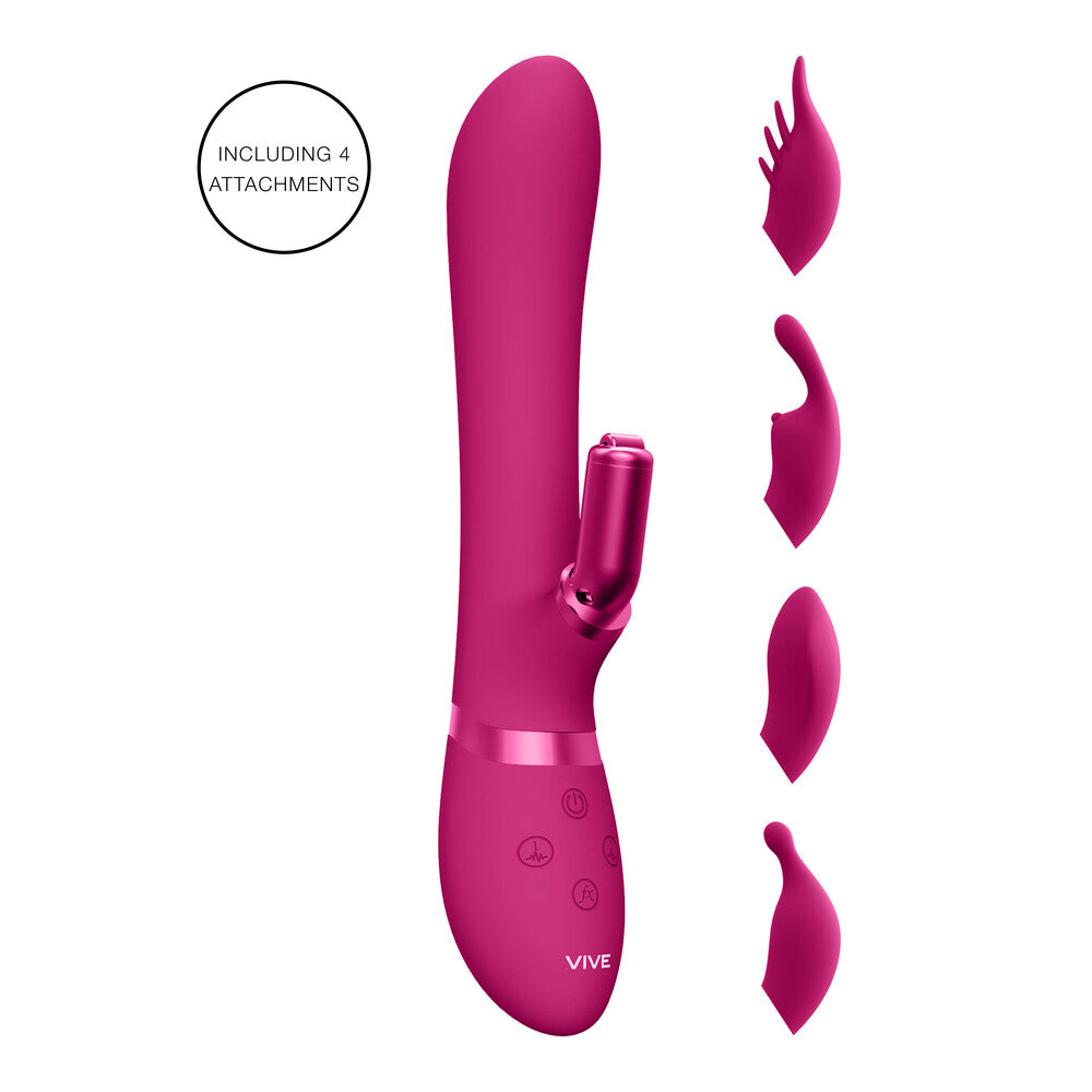 Vive Chou Double Action (Pink) – Interchangeable Rabbit Vibrator > Vibrators > Ladies > Rabbit Multi - Tophatter Daily Deals