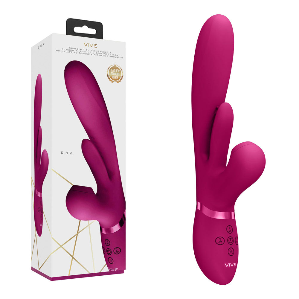 Vive Ena Rabbit Vibrator With Flapping Tongue Pink > Vibrators > Ladies > Rabbit - Tophatter Daily Deals