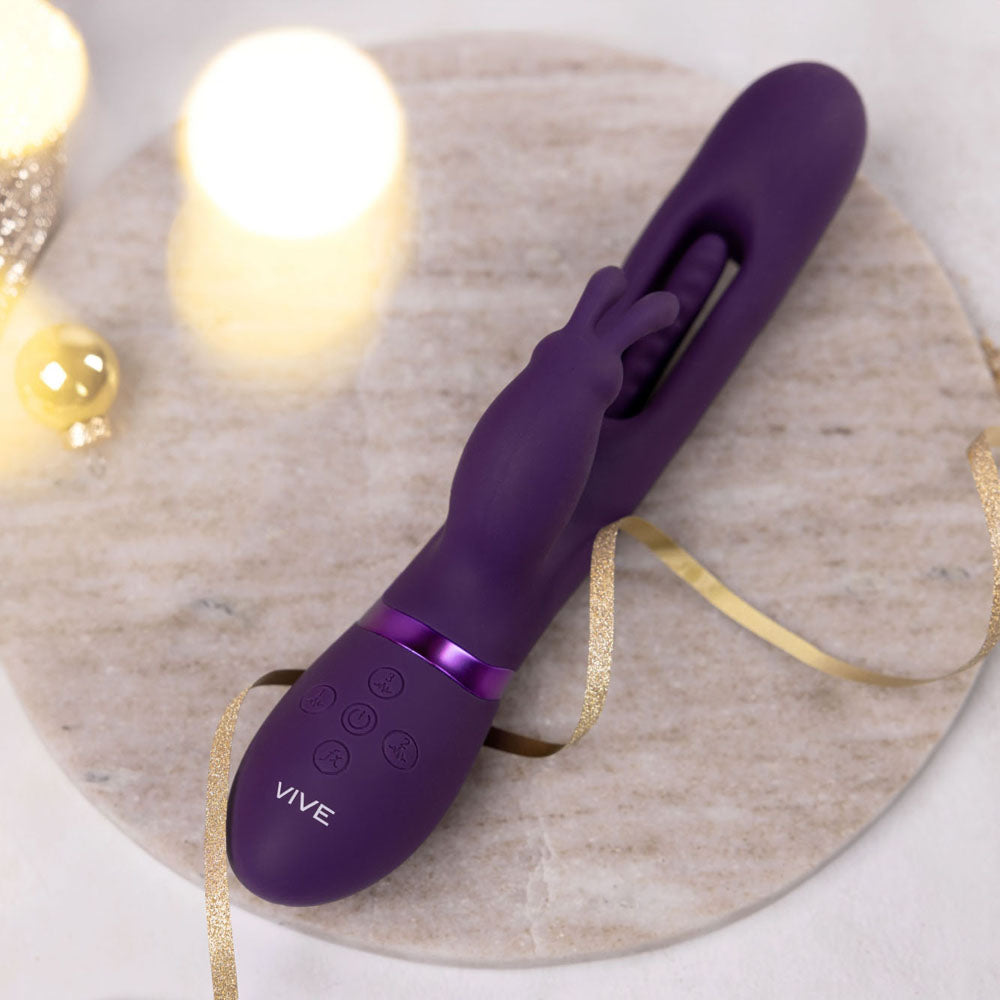 Vive Mika Flapping Tongue Rabbit Vibrator Deep Purple > Vibrators > Ladies > Rabbit - Tophatter Daily Deals