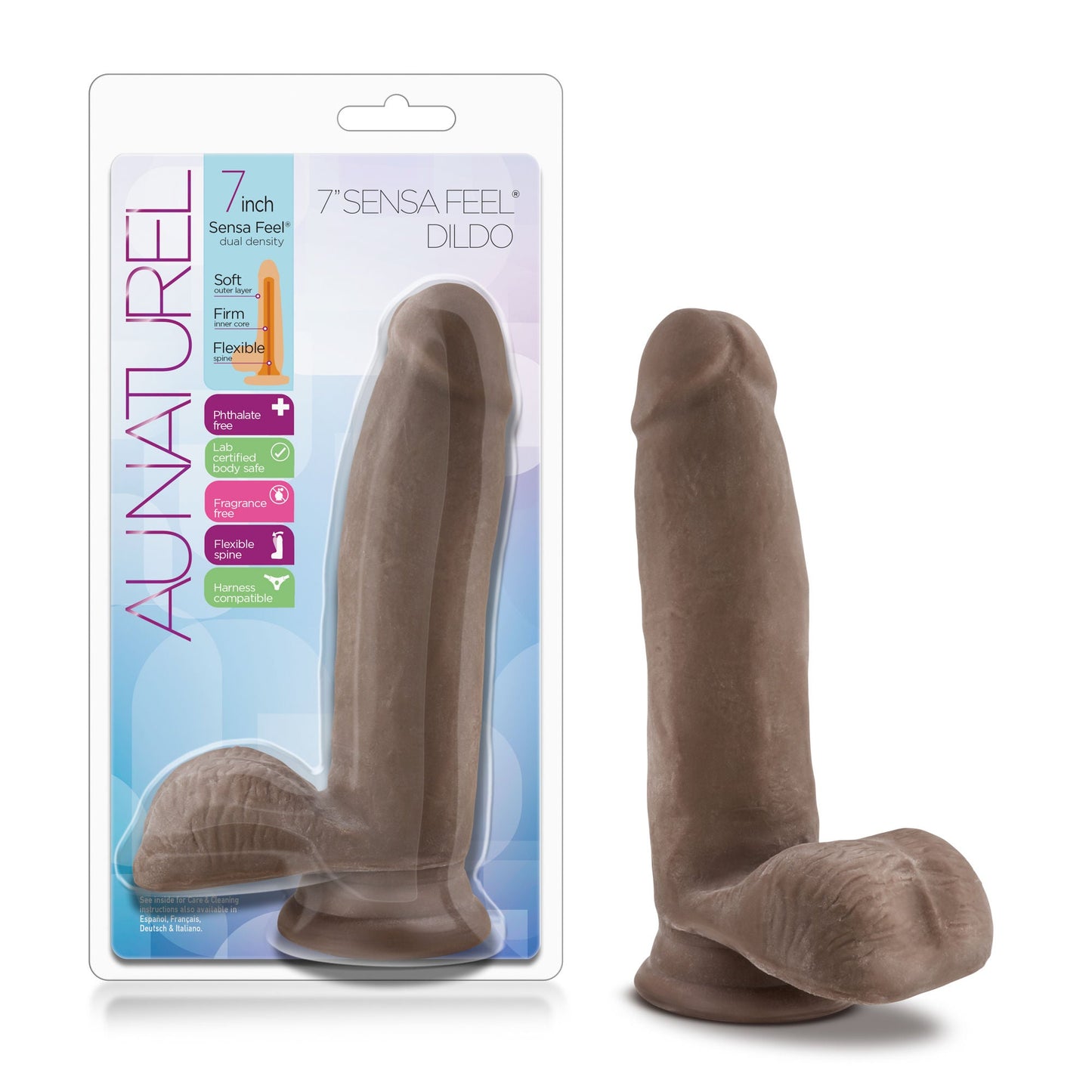 Blush Novelties Au Naturel Sensa Feel (Chocolate) – 7 Inch Dildo > Dildos > Realistic Dildos - Tophatter Daily Deals