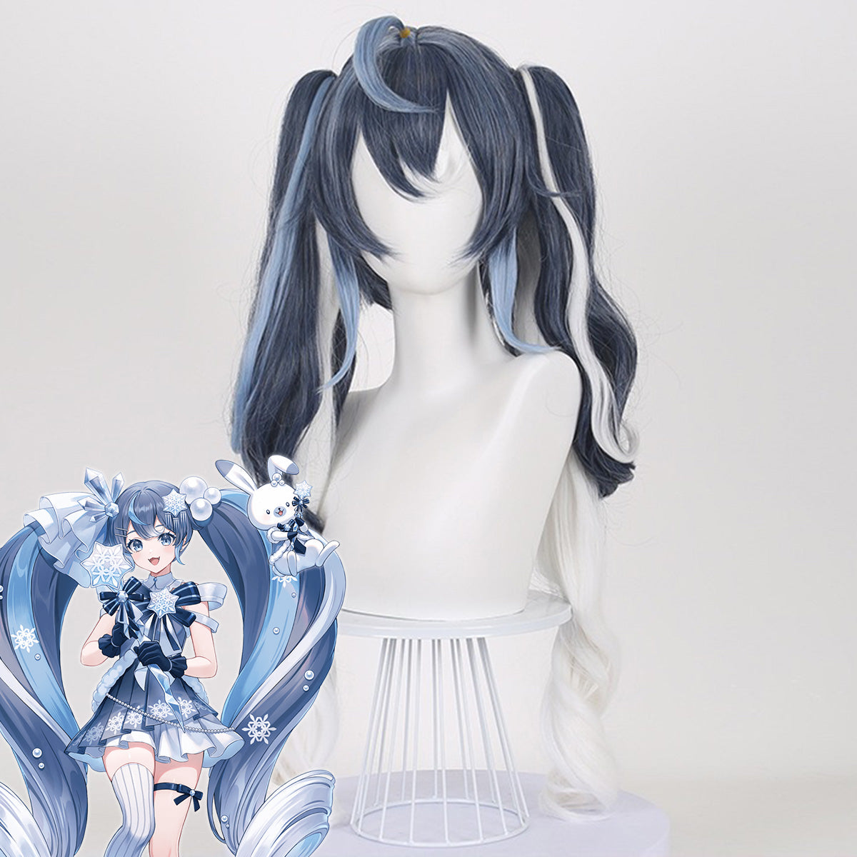 Vocal Idol Snow Virtual Girl 2025 Blue White Cosplay Wig Wig - Tophatter Daily Deals