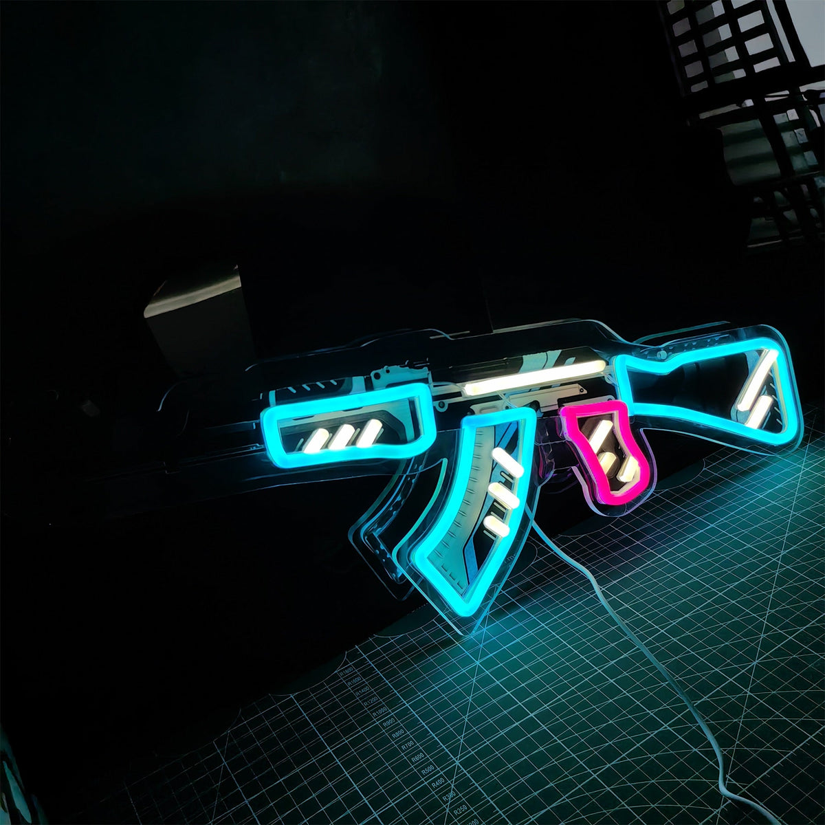 AK47 Vulcan 3D Colorful Neon Light Wall Decor - Tophatter Daily Deals