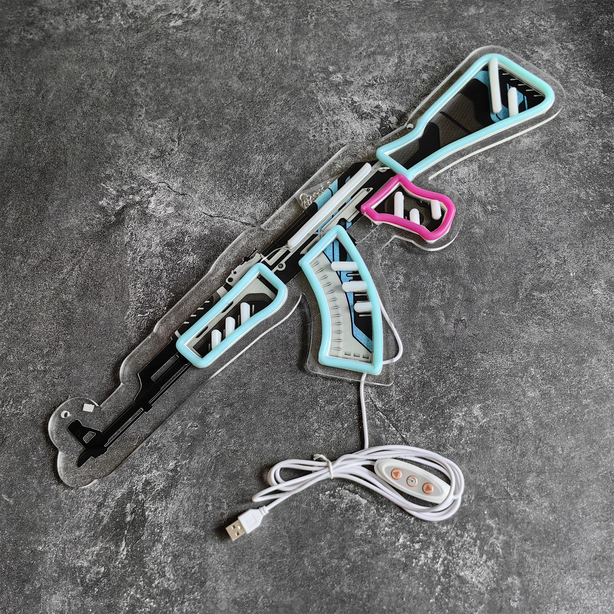 AK47 Vulcan 3D Colorful Neon Light Wall Decor - Tophatter Daily Deals