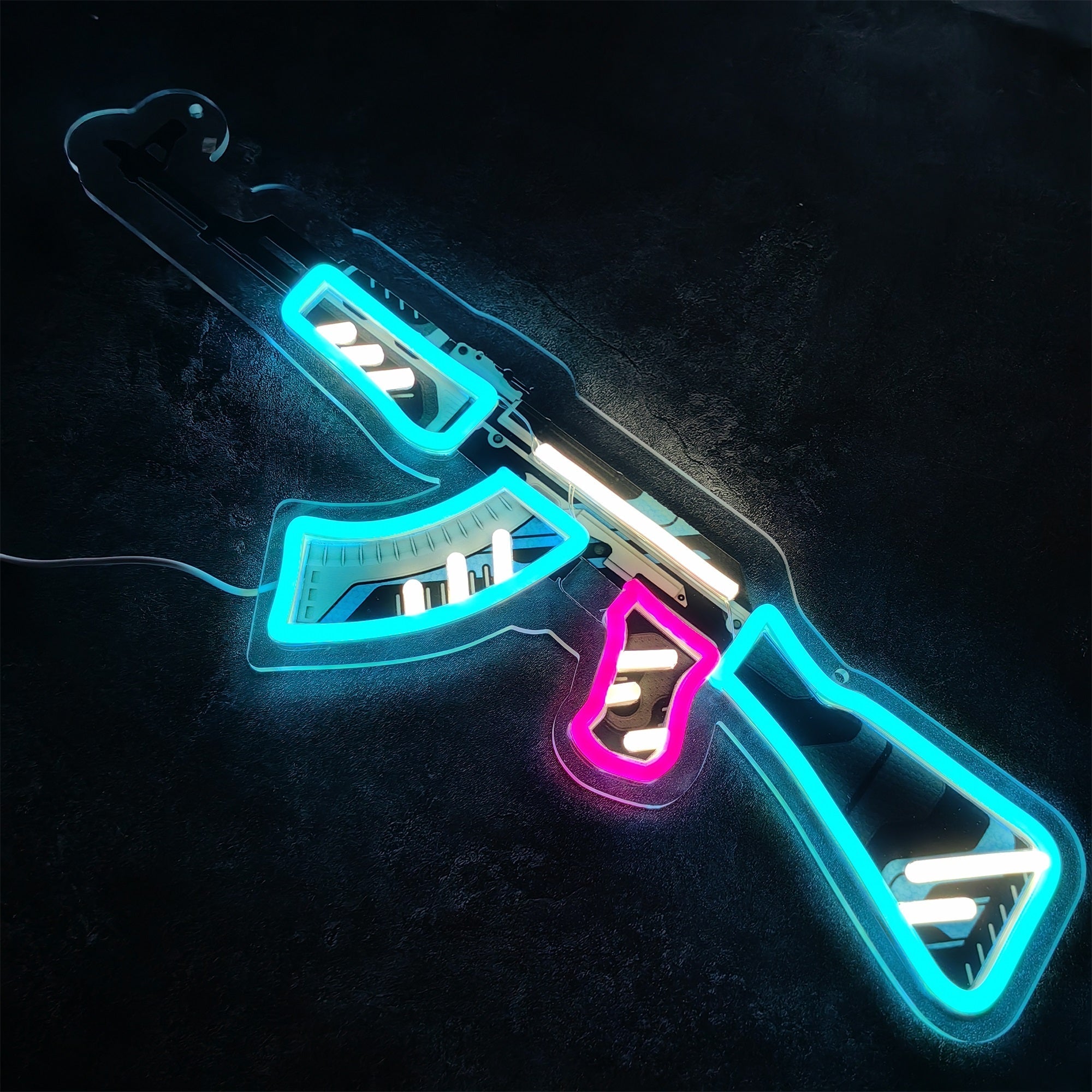 AK47 Vulcan 3D Colorful Neon Light Wall Decor - Tophatter Daily Deals