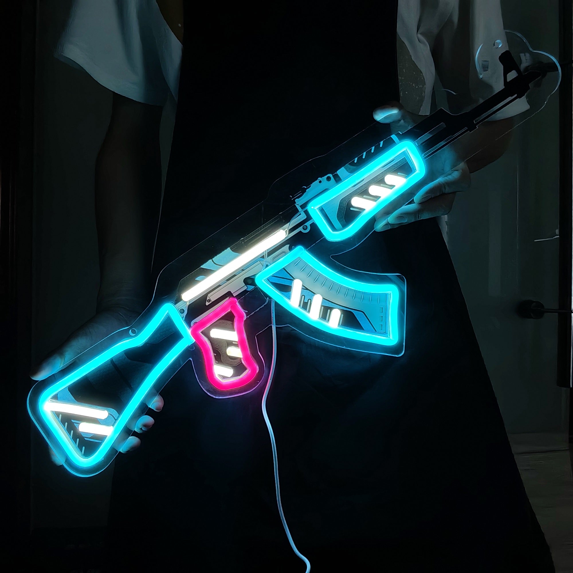 AK47 Vulcan 3D Colorful Neon Light Wall Decor - Tophatter Daily Deals