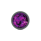 Cheeky Charms Gunmetal Round Butt Plug with Purple Jewel Large > Anal Range > Jewel Butt Plugs - Tophatter Daily Deals