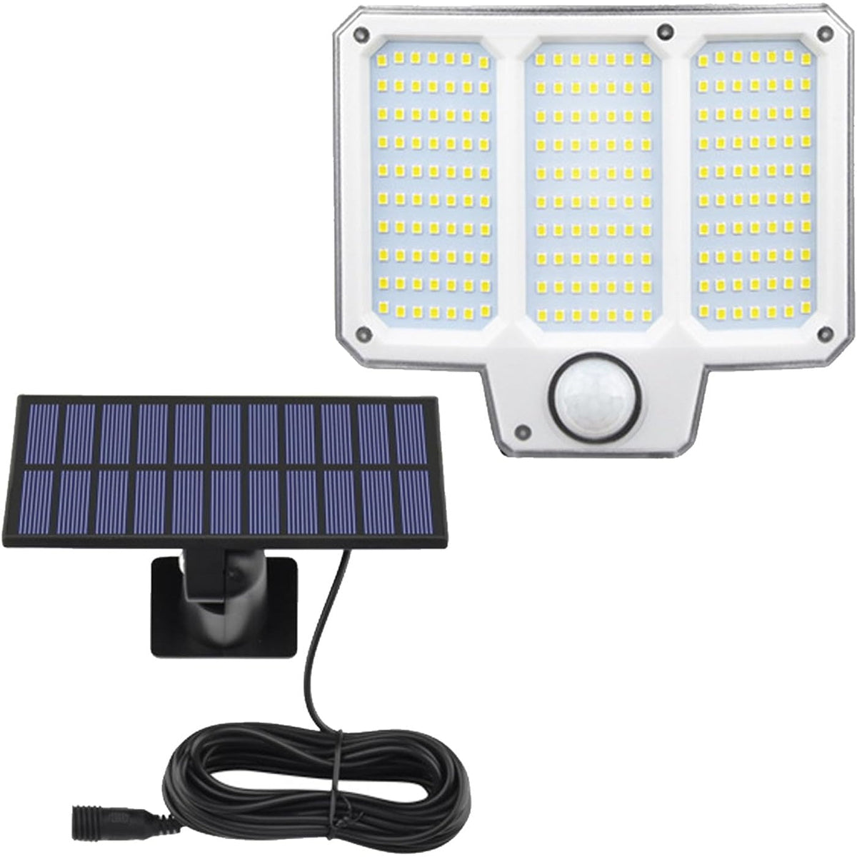 Solar Motion Sensor Wall Light, 210 LED with Separate Panel and Remote Solar Outdoor Lights - Tophatter Daily Deals