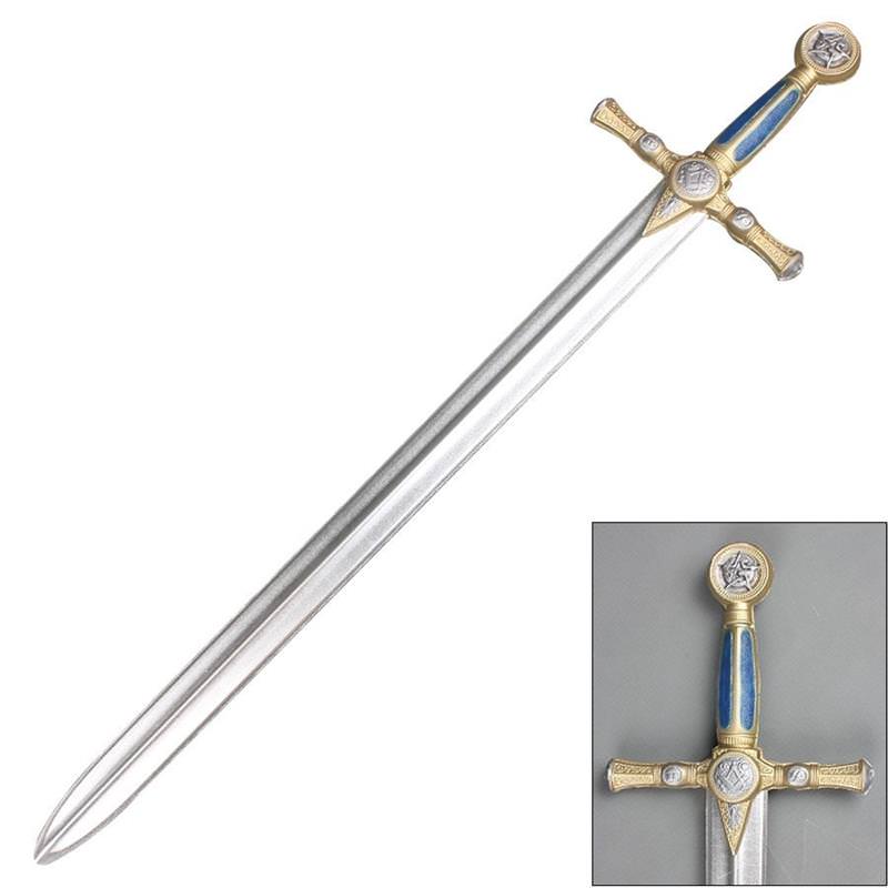 40" Masonic Foam Cosplay Sword with Metallic Chrome Blade Collectible Weapons - Tophatter Daily Deals