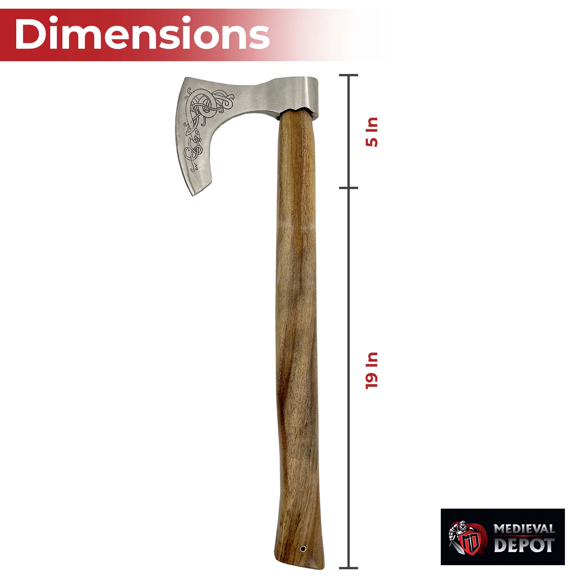 Warrior Shield Maiden Norse Viking Battle Axe | Plain Handle historical period - Tophatter Daily Deals