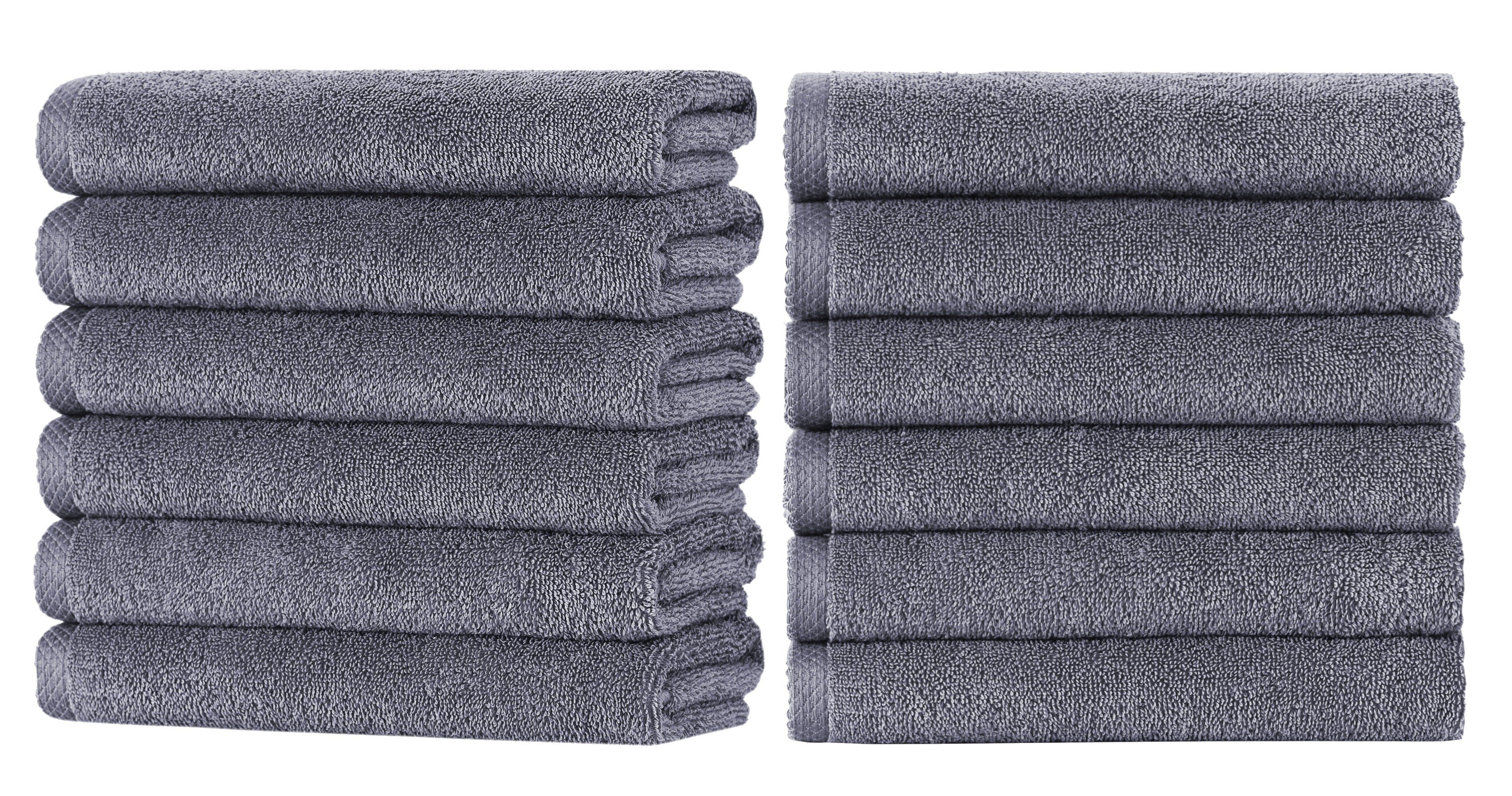 Hospitality Turkish Cotton Washcloths - 12 Pieces Grey Bath Towel - Tophatter Daily Deals