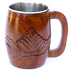 Handmade Wooden Mug With Stainless Steel Insert 250 ml Capacity - TOPHATTER'S ARMORY DEALS Collectible Weapons - Tophatter Daily Deals