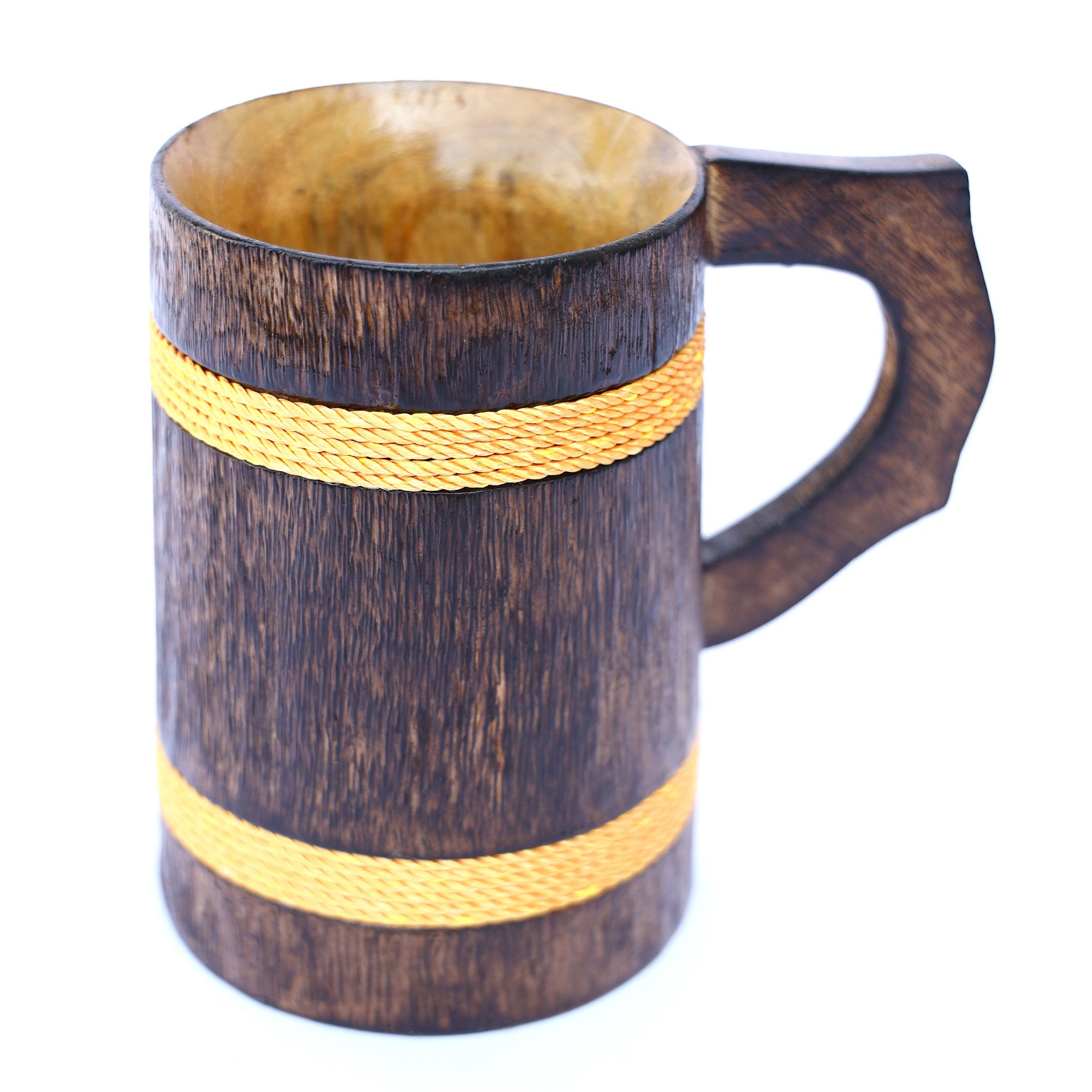 Handmade Ancient Rustic Wooden Mug Medieval Inspired Souvenir - TOPHATTER'S ARMORY DEALS Collectible Weapons - Tophatter Daily Deals