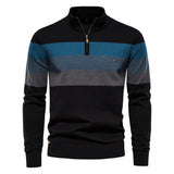 Soft Classic Men’s Zip Pullover - Striped Cotton Casual - Tophatter Daily Deals