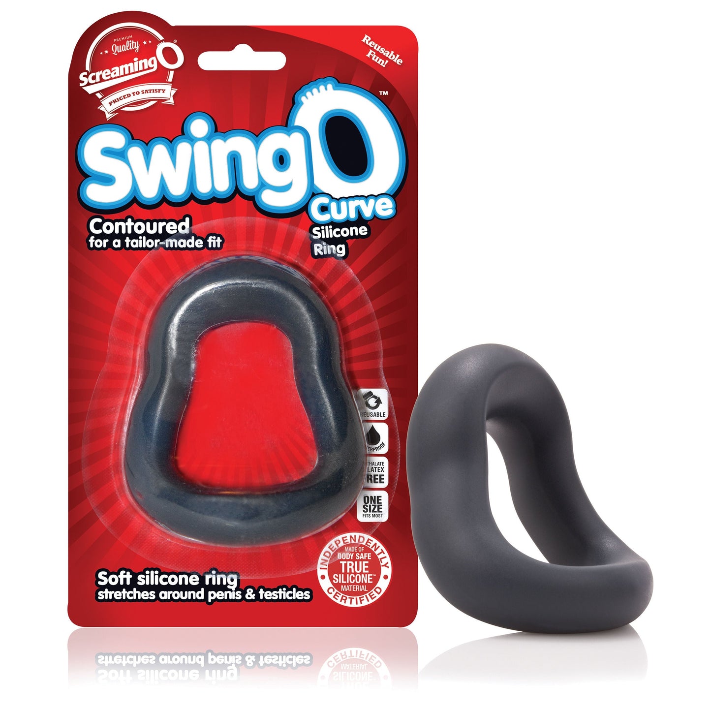 Swingo Curve (Grey) – Versatile Reversible Cock Ring > Cock Ring > Single - Tophatter Daily Deals