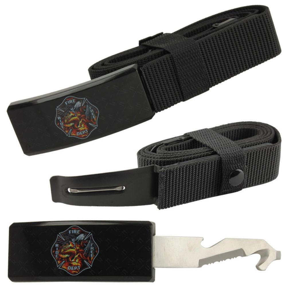 Fire Dept. Adjustable Nylon Covert Belt Knife Self Defense Hidden Blade - Tophatter's Guns'N'Weapons Store Collectible Weapons - Tophatter Daily Deals