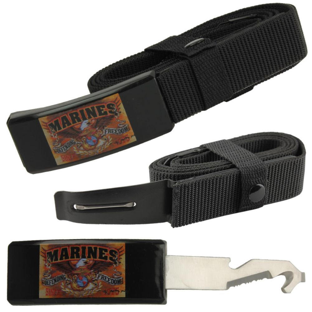 Marines Adjustable Nylon Covert Belt Knife Self Defense Hidden Blade - TOPHATTER'S ARMORY DEALS Collectible Weapons - Tophatter Daily Deals